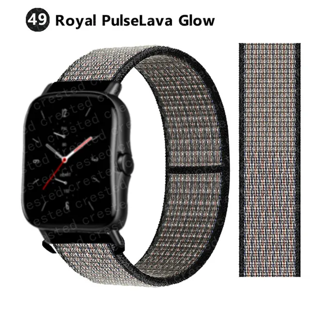 20/22mm Nylon band For Amazfit GTS/2/2e/GTS2 Mini/GTR 3 Pro 42mm/47mm/GTR2/2e/stratos 2/3 Sport Loop Bracelet Amazfit bip strap Royal PulseLava 51