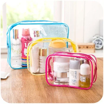 

Travel Transparent Cosmetic Bag PVC Women Zipper Clear Makeup Bags Beauty Case Make Up Organizer Storage Bath Toiletry Wash Bag