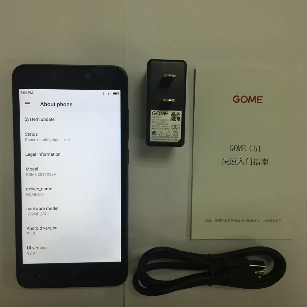 GOME C51 5," 4G LTE смартфон 2 Гб 16 Гб MSM8909 четырехъядерный 5.0MP+ 2.0MP Android 7,1 2000 мАч батарея мобильный телефон