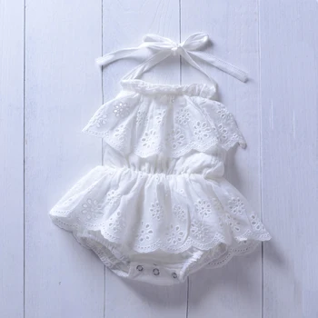 

Flofallzique Baby Girl Overalls Toddler Fashionable Cute Pure White Suspenders Cool Summer Waist Stretch For Leisure Outdoor