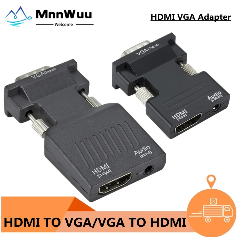 Adattatore Convertitore Compatibile Da Vga A Hdmi Adattatore Vga 1080P Per Pc Laptop A Proiettore Hdtv Audio Video Compatibile Con Hdmi A Vga
