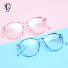 Модные круглые прозрачные очки при близорукости для девочек, сиамские прозрачные линзы, оправа для мальчиков, Ультралегкая Удобная оправа для очков