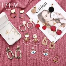 Новые модные геометрические серьги из акриловой смолы для женщин золотые жемчужные висячие серьги Za Женские винтажные рождественские украшения в стиле бохо