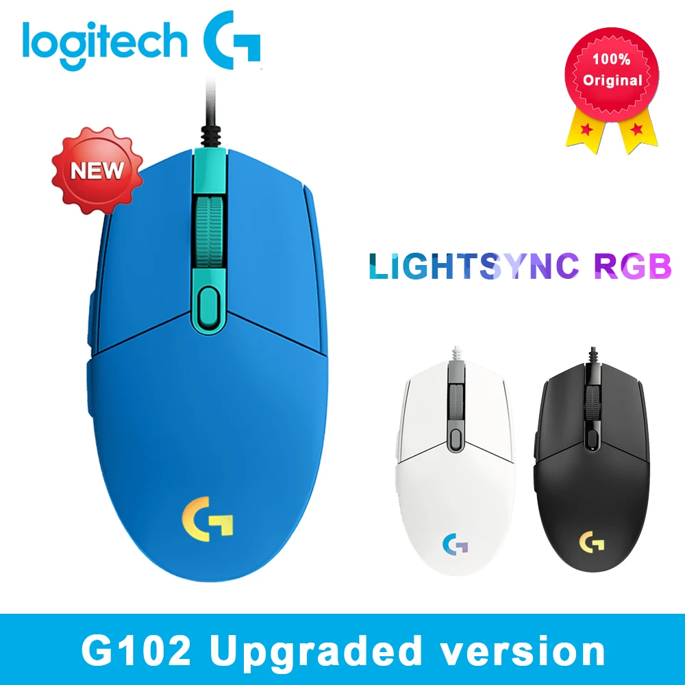 Оригинальная игровая мышь Logitech G102 IC PRODIGY/LIGHTSYNC оптическая 8000DPI 16 8 м цветной