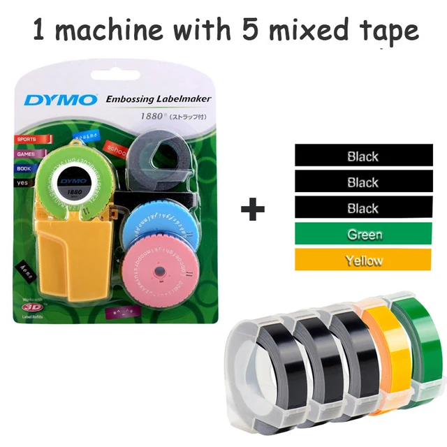 Dymo 1880 Embossing Manual Label Printer with 3D Embossing tape plastic label for Dymo label maker machine Manual Typewriter machine with tapes