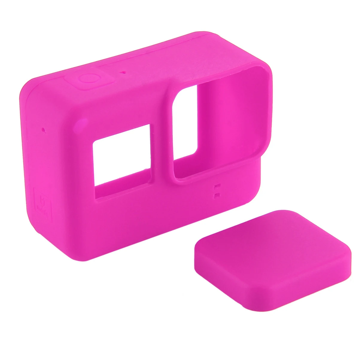 Аксессуары для экшн-камеры GoPro защитный силиконовый чехол+ крышка объектива для камеры GoPro Hero 5 6 7 Black Hero - Цвет: pink