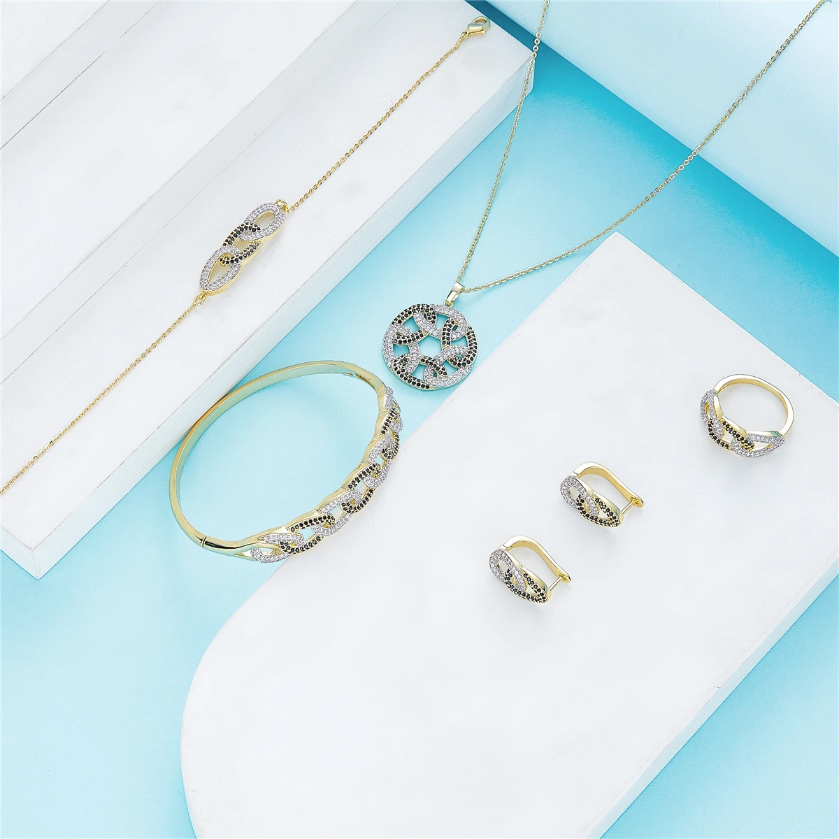 Марокканский кафтан свадебный набор украшений для женщин зеленый камень Модный