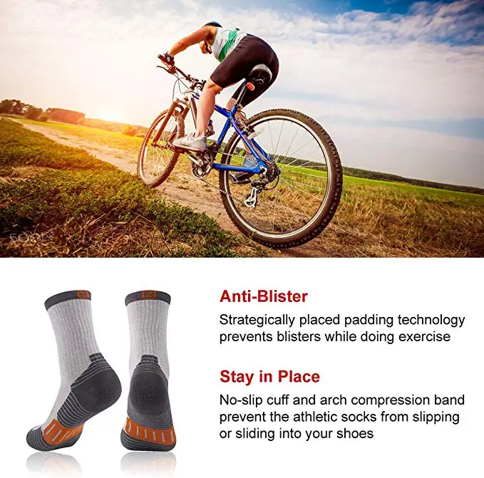 Running Socks, ZEALWOOD Men's Women's Anti Blister Socks Cycling Athletic Golf Socks Antibacterial Moistur, 1/3 Pairs