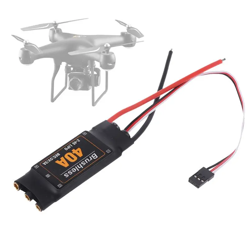 

40A 2-4S Brushless Motor Speed Controller ESC for RC FPV Drone Airplanes Helicopter RC1076 short wire