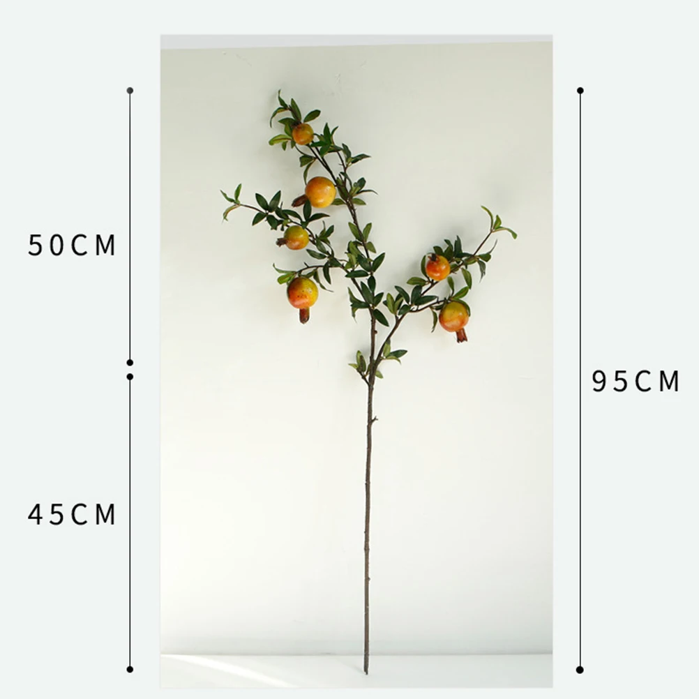 1Pc Lifelike Decorative Delicate Artificial Pomegranate Flower Simulation Flower Berries Fake Green Plant for Office Home Dorm