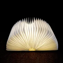 USB Перезаряжаемые светодиодный складная деревянная книга Форма Настольная лампа Ночной светильник книга светильник для домашнего декора теплый белый светильник Прямая
