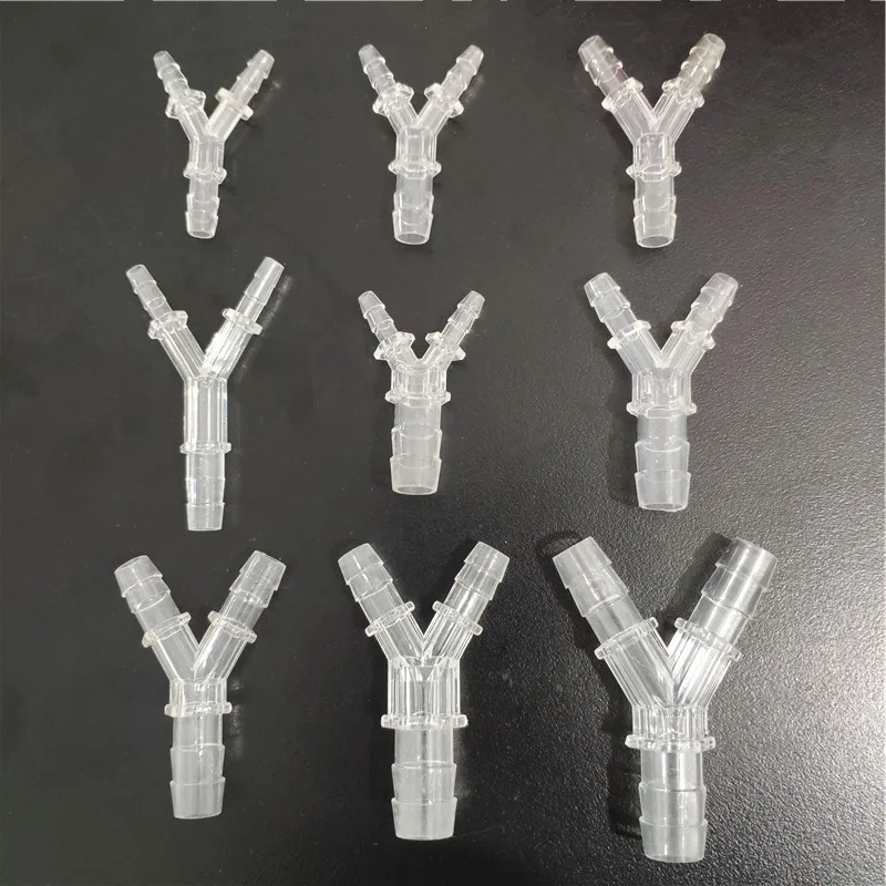 Plastic Reducing Y Type Hose Tee Silicone Tube Water Pipe Connectors Food Grade Joint Aquarium Parts 2pcs/lot