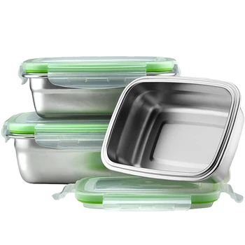 

Hot Stainless Steel Lunch Box Eco-Friendly Portable Food Storage Container Refrigerator Multipurpose Leakproof Crisper Box