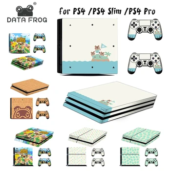 

DATA FROG Animal Crossing Full Cover Skin Sticker For PS4 Console With Controllers Protector Skin Cover For PS4 Slim/Pro Gamepad