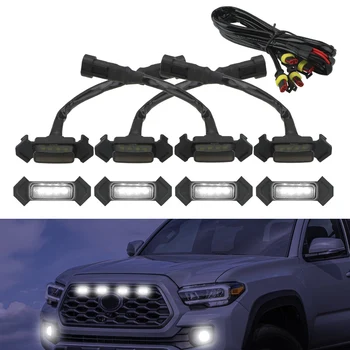 

4Pcs/Set 12V Car LED Grille Amber Lights Front Grille Lighting Kit For 2016-2020 Toyota Tacoma Car Styling Accessories