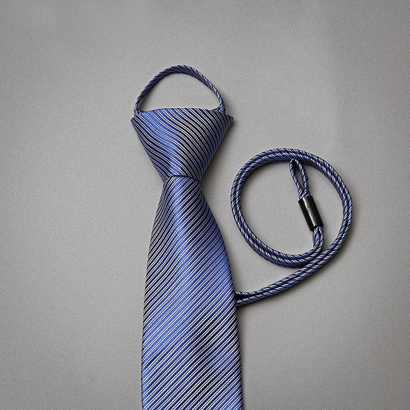 7 см* 48 см мужской галстук-трос для шеи, галстук-трос в полоску, деловой, легко тянет на молнии, галстук, модная мужская Брошь маленький цветок из прозрачного хрусталя ленивый галстук