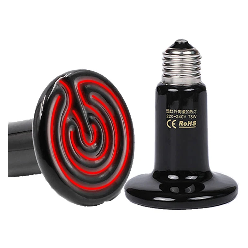 

220v 50-100W Infrared Pet Heating Light Bulb Mini Infrared Ceramic Emitter Heat Light Lamp Bulb For Reptile Pet