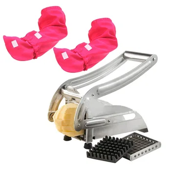 

3pcs Professional French Fry Cutter Stainless Steel Vegetable Potato Slicer Cutter Kitchen Gadgets Cutting Tool with Sleevelet (