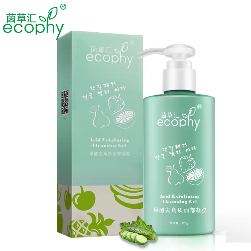 Очищающий гель-пилинг Ecophy Acid 120 мл, ОТШЕЛУШИВАЮЩИЙ ПИЛИНГ для лица, скраб для глубокой очистки от угрей и угрей, очищающее средство для лица