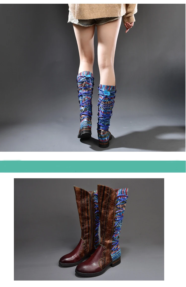 Artdiya/зима ; Новые Ботинки martin; винтажные сапоги до колена из натуральной кожи в национальном стиле; подчеркивающий индивидуальность галстук; женские сапоги ручной работы