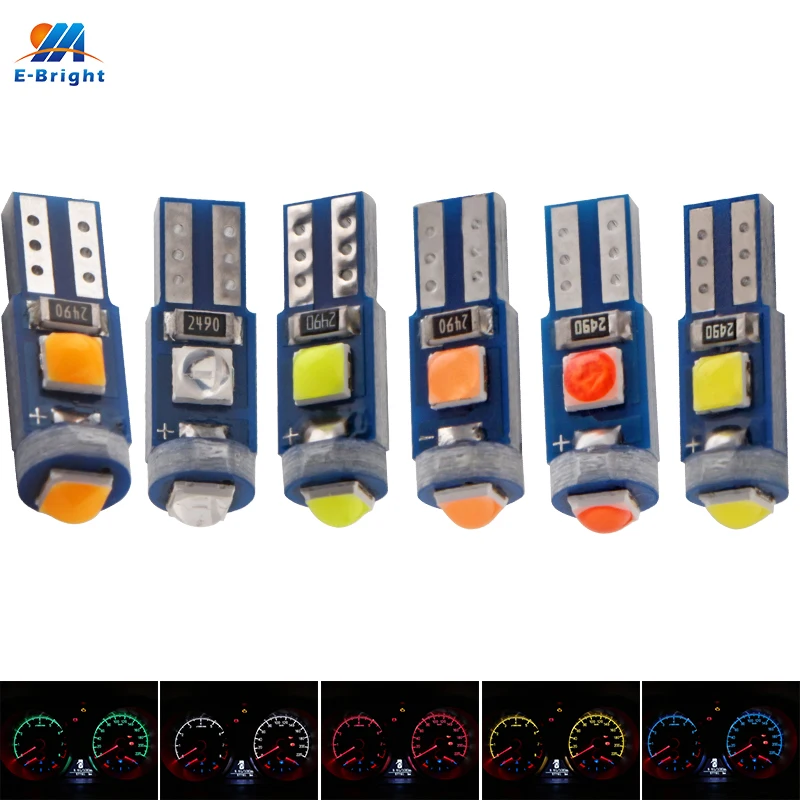 YM E-Bright 10X T3 3030 3 SMD 12V Dashboard Warning Light Instrument Interior Light White Red Blue Green Yellow Pink Ice Blue