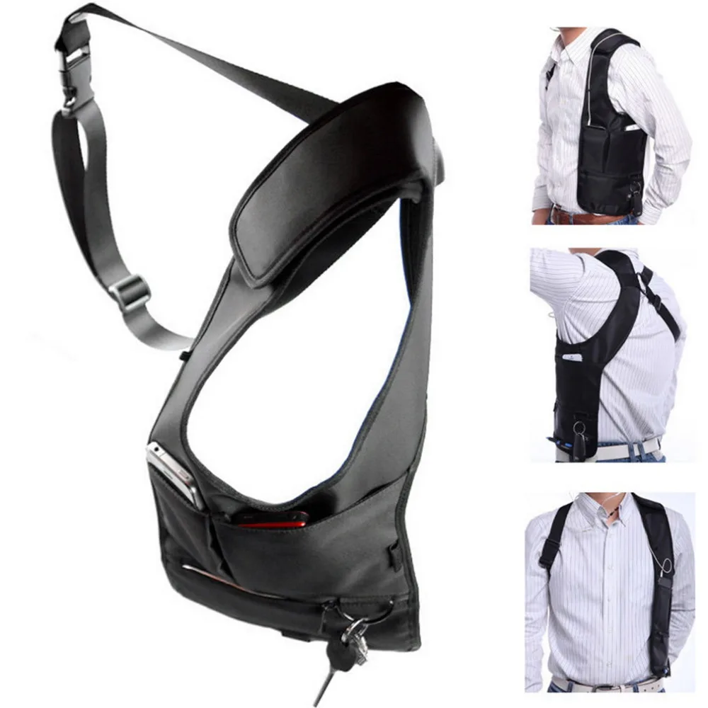

Armpit Bag with Adjustable Strap Anti-theft Portable Chest Bags Men Underarm Shoulder Hidden Multi Pockets Messenger Sling Bag