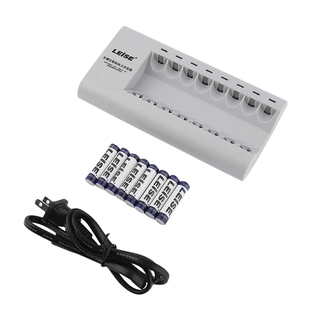 

LEISE-728 Smart Rechargeable Independent Battery Charger Adapter For AA /AAA NiCd NiMH Including 8PCS 950mAh AAA Batteries