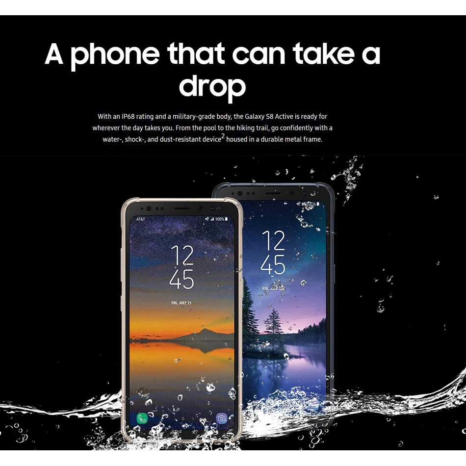 Мобильный телефон 5," 4000 мАч samsung Galaxy S8 Active G892A, 4 Гб ОЗУ, 64 Гб ПЗУ, Snapdragon 835 NFC at& T версия телефона