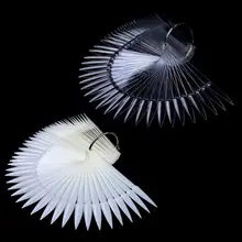 50 шт./упак. ногтей Дисплей палочки ОБРАЗЦЫ показаны карты веерообразных Ложные острые для маникюра Инструменты