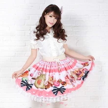 Принцесса сладкий Лолита юбки сладкий принцесса розовый Британский послеобеденный чай кружева плиссированные Лолита половина юбка и короткая юбка GZWY141