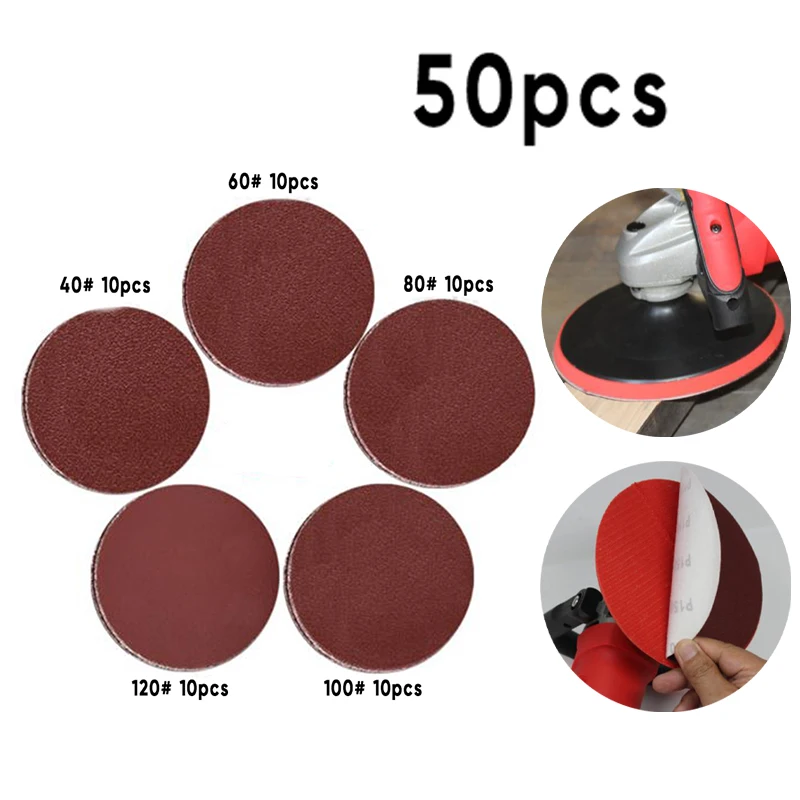 

Set Sandpaper Discs 40-120 Grit Hook Loop Sanding Polishing Grinder Abrasive Aluminium Oxide