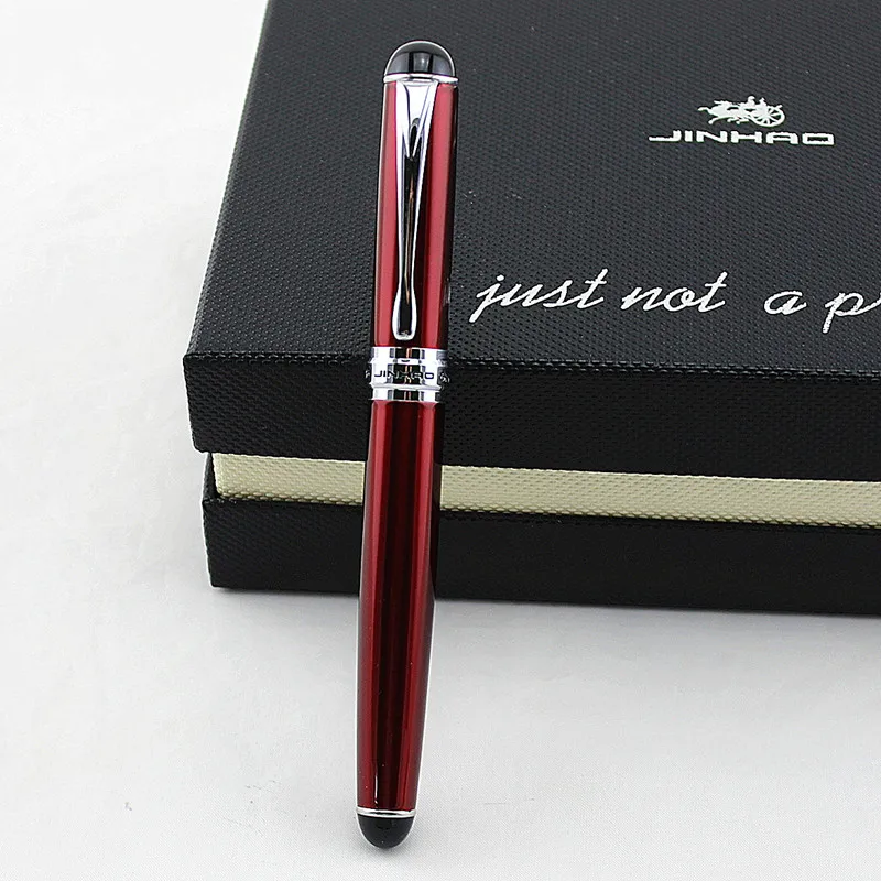 Роскошный бренд Jinhao X750 красная стальная авторучка Средний 18KGP Nib школьный офис название чернильные ручки подарок канцелярские принадлежности