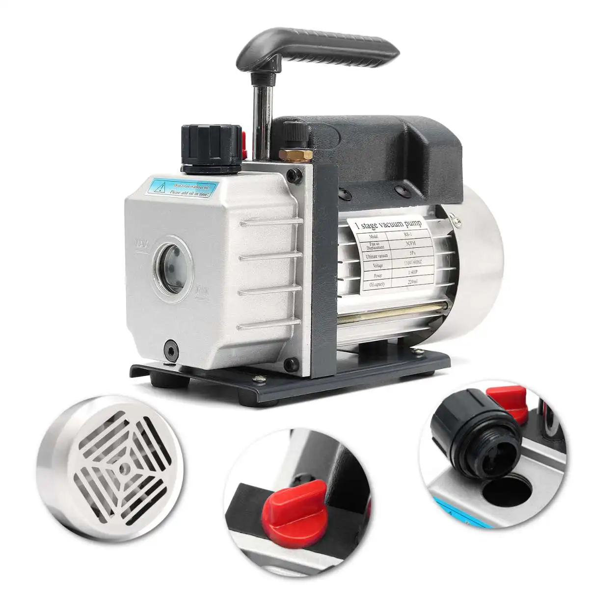 

220V 180W 60HZ 3CFM Vacuum pump Air conditioni Add fluoride tool Vacuum pump set refrigerant table Refrigerant tube