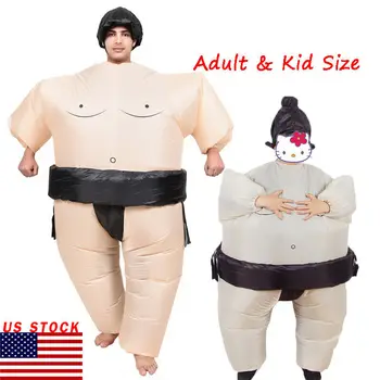 

Sumo Inflatable Suit Adult Kids Childrens Funny Inflatable Sumo Wrestler Fancy Dress Costume Suit US