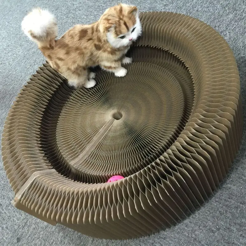 

OLOEY Pet Supplies Paper Cat Scratch Board Accordion Nest Breathable Cat Litter Foldable Cat Bowl Dog Beds for Small Dogs