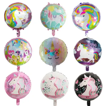 

50pcs 18inch round Unicorn Party Supplies baby shower Birthday Party Decorations Adult Happy Birthday Party Decoration Kids toys