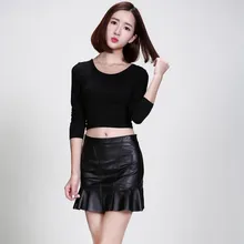 Новое поступление, высококачественные кожаные женские юбки с высокой талией, модные однотонные Юбки Русалки, элегантные облегающие юбки Falda Mujer размера плюс