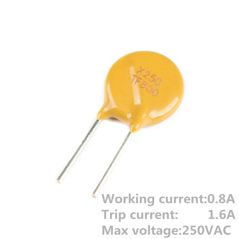 10PCS 250V 0.8A 800mA PPTC Resettable Fuse TRF250-800 Pitch 5mm (4)