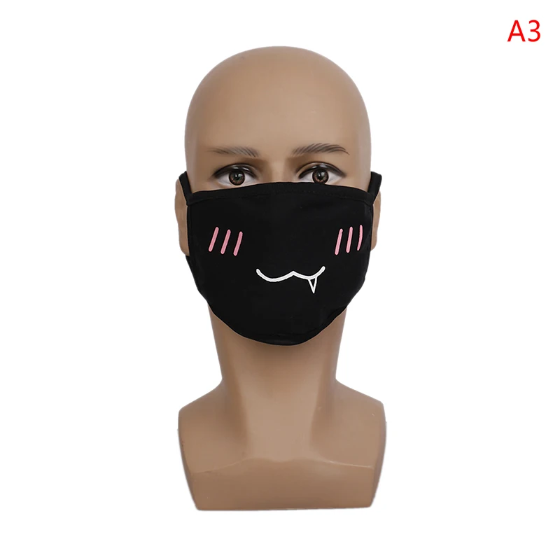 1 шт., черная маска для рта с рисунком аниме Kpop, мягкая маска на половину лица, анти-туман, анти-пыль, маски, хлопок, Пылезащитная маска для лица для мужчин и женщин - Цвет: A3
