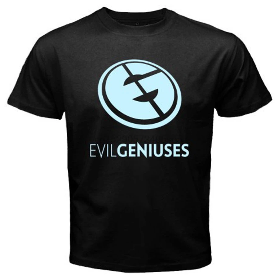 Новая футболка DOTA 2 Team EVIL GENIUSES с логотипом MenBlack Размеры S до 3XL летняя круглым