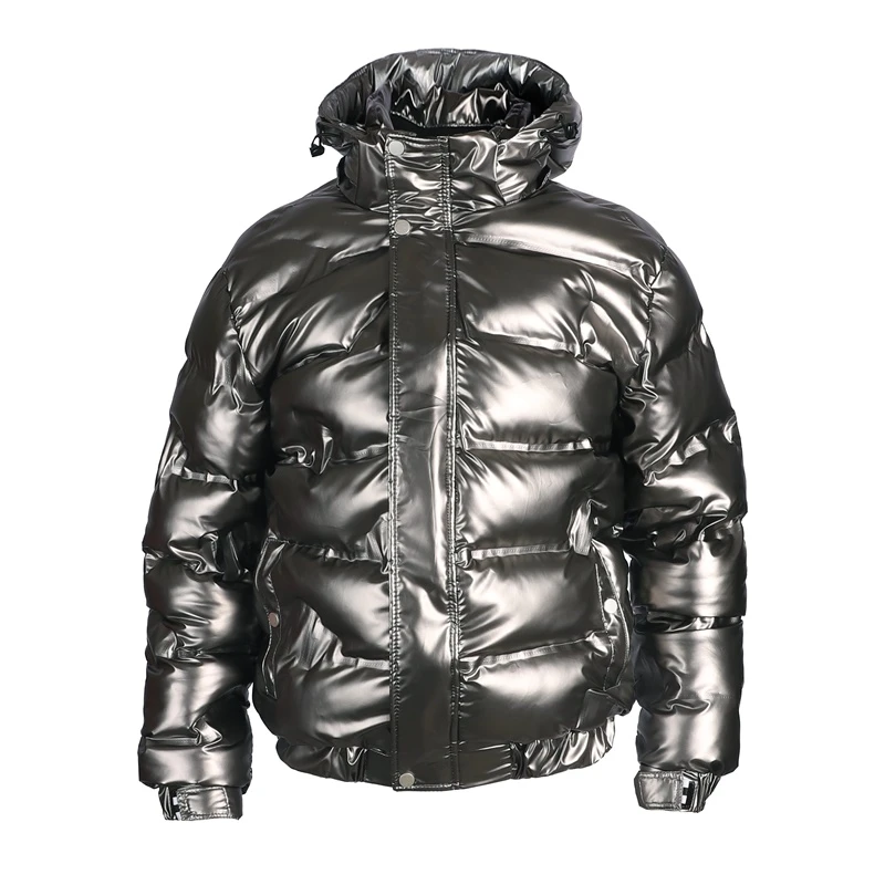 Metallic silver puffer jacket mens Clearance