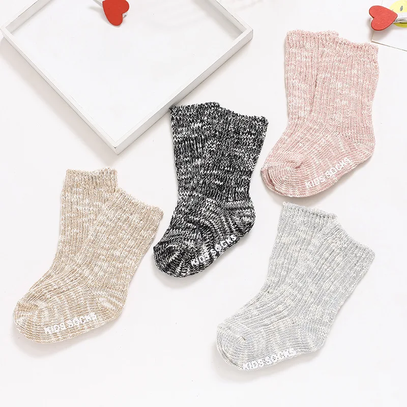 

Slub Yarn CHILDREN'S Socks Autumn And Winter Yarn Baby Children's Socks Thick Men And Women Small CHILDREN'S Bunching Socks Anti