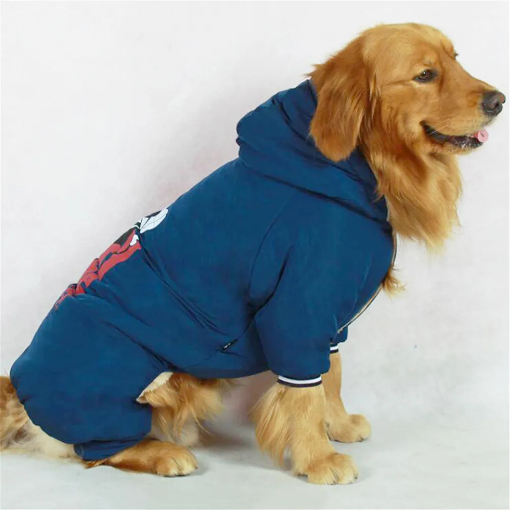 Cartoon Dog Coat Winter Fleece Lined Warm Dog Jacket Winter Christmas Clothes Cold Weather Pink Blue Pet Clothes Honden Kleding