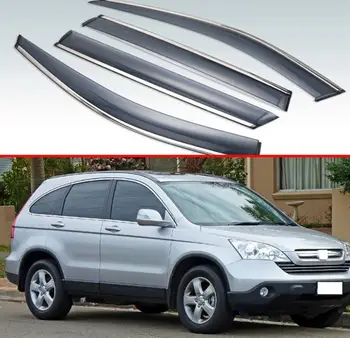 

For Honda CRV CR-V 2007 2008 2009 2010 2011 Plastic Exterior Visor Vent Shades Window Sun Rain Guard Deflector 4pcs