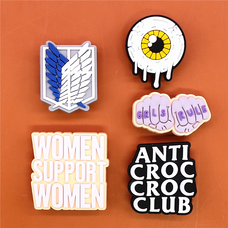 Grls Rule Accesorios de colgantes para zapatos de PVC para mujer, eslogan de soporte para zapatos de mujer, decorativa para Croc JIBZ, regalos para fiesta de Navidad para niños|Decoraciones calzado|