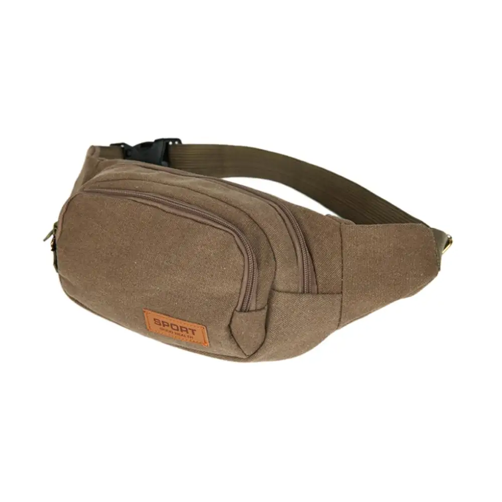 Portable Canvas Purse Belt walking Shoulder Bag Wallet Travel Waist Hip Pack - Цвет: 1