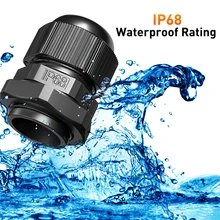 25 Pcs Cable Gland Plastic Black Waterproof 3.5-13mm Cable Gland Wire Protector PG 7/9/11/13.5/16