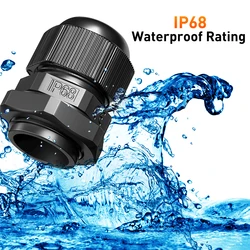 25 Pcs Cable Gland Plastic Black Waterproof 3.5-13mm Cable Gland Wire Protector PG 7/9/11/13.5/16