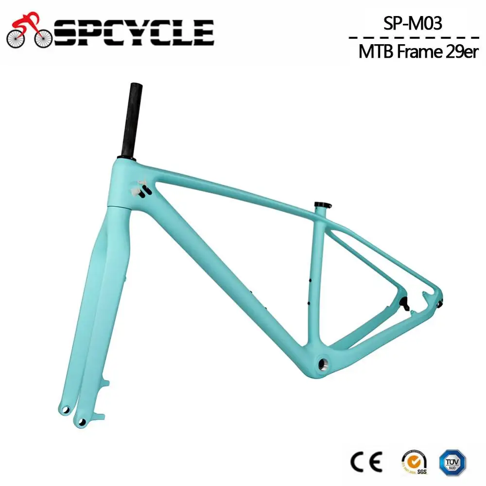 Spcycle 29er горный велосипед с полностью карбоновой рамой рамки и жесткая вилка Сверхлегкий рамы для горного велосипеда и 15*100 мм вилки, BSA 73 мм 29er 15/17/19 дюймов