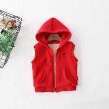 Детская одежда, стиль, теплый детский жилет с капюшоном и мультяшным рисунком для девочек, корейский стиль, бархатный жилет, жилет для мальчиков, повседневное пальто